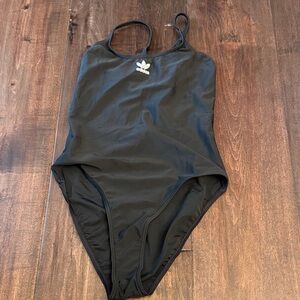 NWT Adidas Black One-Piece logo Swimsuit